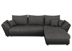 Ecksofa mit Schlaffunktion CAESAR links/rechts schwarz