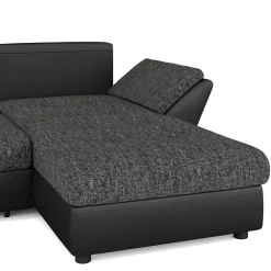 Ecksofa mit Schlaffunktion CAESAR links/rechts schwarz