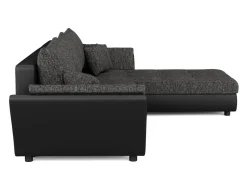 Ecksofa mit Schlaffunktion CAESAR links/rechts schwarz