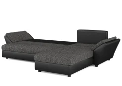 Ecksofa mit Schlaffunktion CAESAR links/rechts schwarz