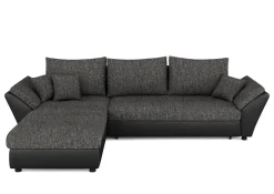 Ecksofa mit Schlaffunktion CAESAR links/rechts schwarz