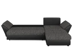 Ecksofa mit Schlaffunktion CAESAR links/rechts schwarz
