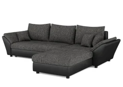 Ecksofa mit Schlaffunktion CAESAR links/rechts schwarz