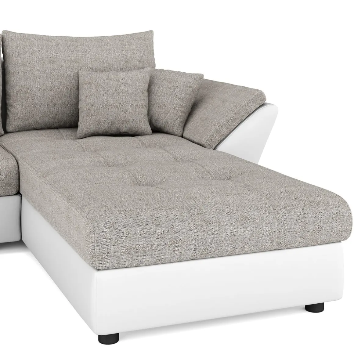 Ecksofa mit Schlaffunktion CAESAR links/rechts weiss/beige