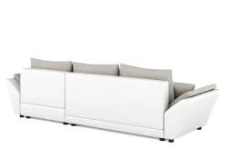 Ecksofa mit Schlaffunktion CAESAR links/rechts weiss/beige