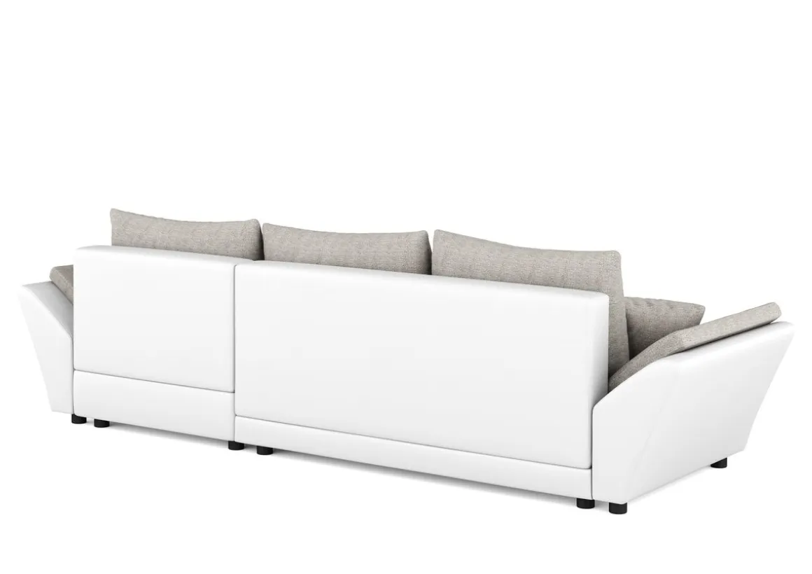 Ecksofa mit Schlaffunktion CAESAR links/rechts weiss/beige