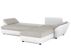 Ecksofa mit Schlaffunktion CAESAR links/rechts weiss/beige