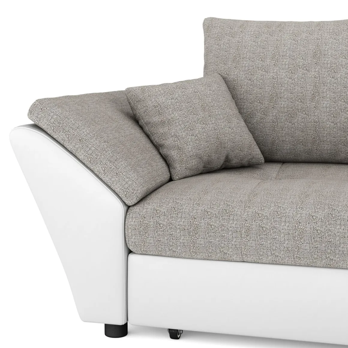 Ecksofa mit Schlaffunktion CAESAR links/rechts weiss/beige