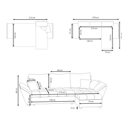 Ecksofa mit Schlaffunktion CAESAR links/rechts weiss/beige