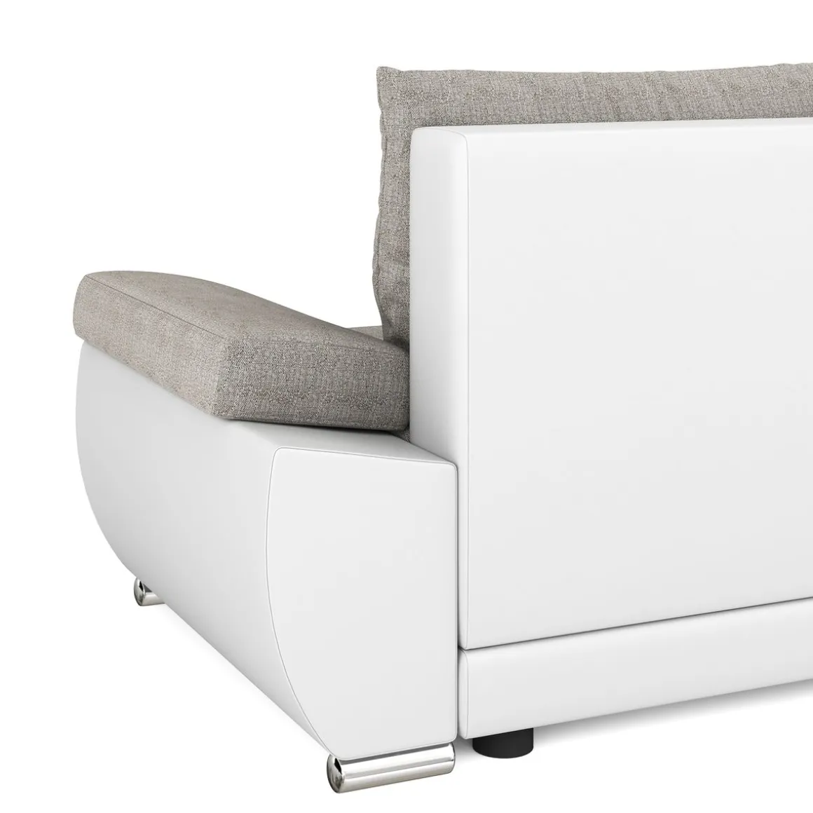 Ecksofa mit Schlaffunktion KIRA links weiss/grau