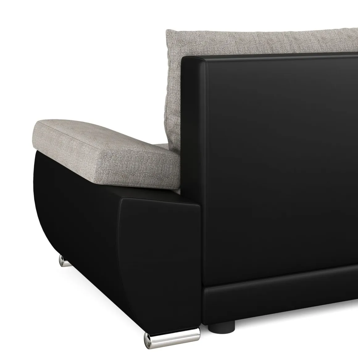 Ecksofa mit Schlaffunktion KIRA links schwarz/grau