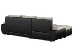 Ecksofa mit Schlaffunktion KIRA links schwarz/grau