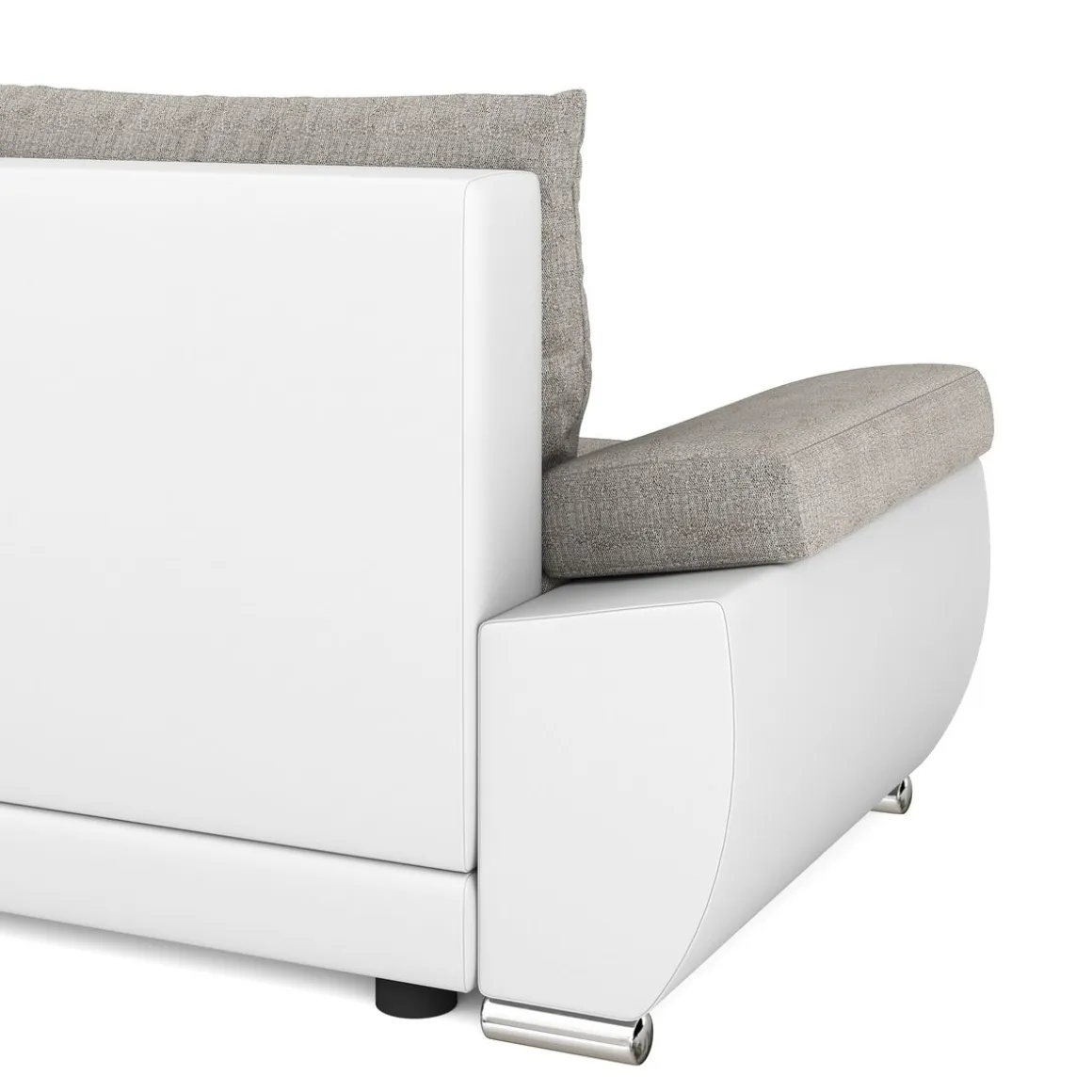 Ecksofa mit Schlaffunktion KIRA rechts weiss/grau