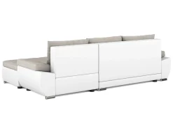 Ecksofa mit Schlaffunktion KIRA rechts weiss/grau