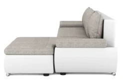 Ecksofa mit Schlaffunktion KIRA rechts weiss/grau