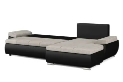 Ecksofa mit Schlaffunktion KIRA rechts schwarz/grau
