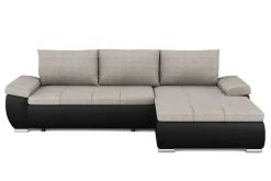 Ecksofa mit Schlaffunktion KIRA rechts schwarz/grau