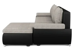 Ecksofa mit Schlaffunktion KIRA rechts schwarz/grau