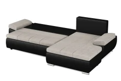 Ecksofa mit Schlaffunktion KIRA rechts schwarz/grau