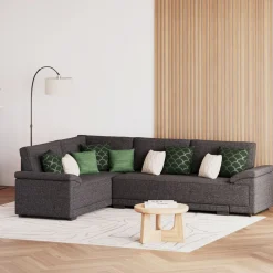 Ecksofa mit Schlaffunktion LYNN links anthrazit