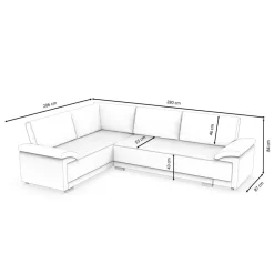 Ecksofa mit Schlaffunktion LYNN links anthrazit