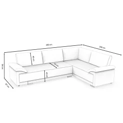 Ecksofa mit Schlaffunktion LYNN rechts anthrazit