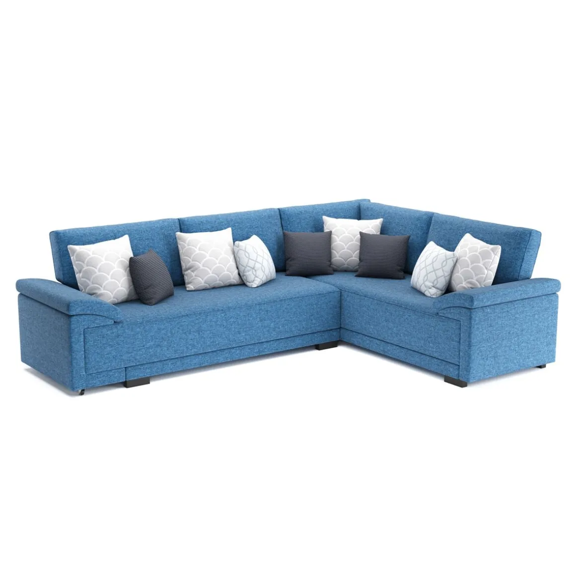 Ecksofa mit Schlaffunktion LYNN rechts blau