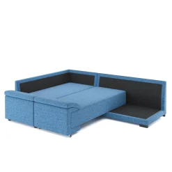 Ecksofa mit Schlaffunktion LYNN links blau