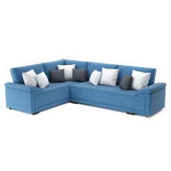 Ecksofa mit Schlaffunktion LYNN links blau