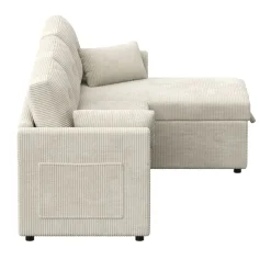 Ecksofa mit Schlaffunktion MIRABEL rechts beige