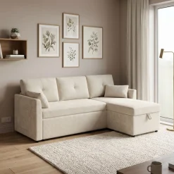 Ecksofa mit Schlaffunktion MIRABEL rechts beige