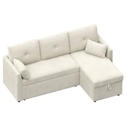 Ecksofa mit Schlaffunktion MIRABEL rechts beige