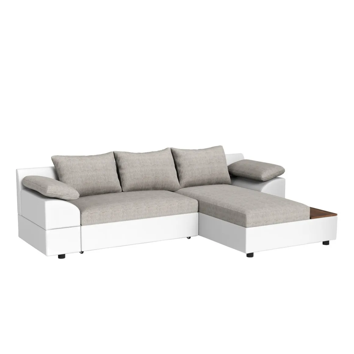 Ecksofa mit Schlaffunktion NALA rechts weiss