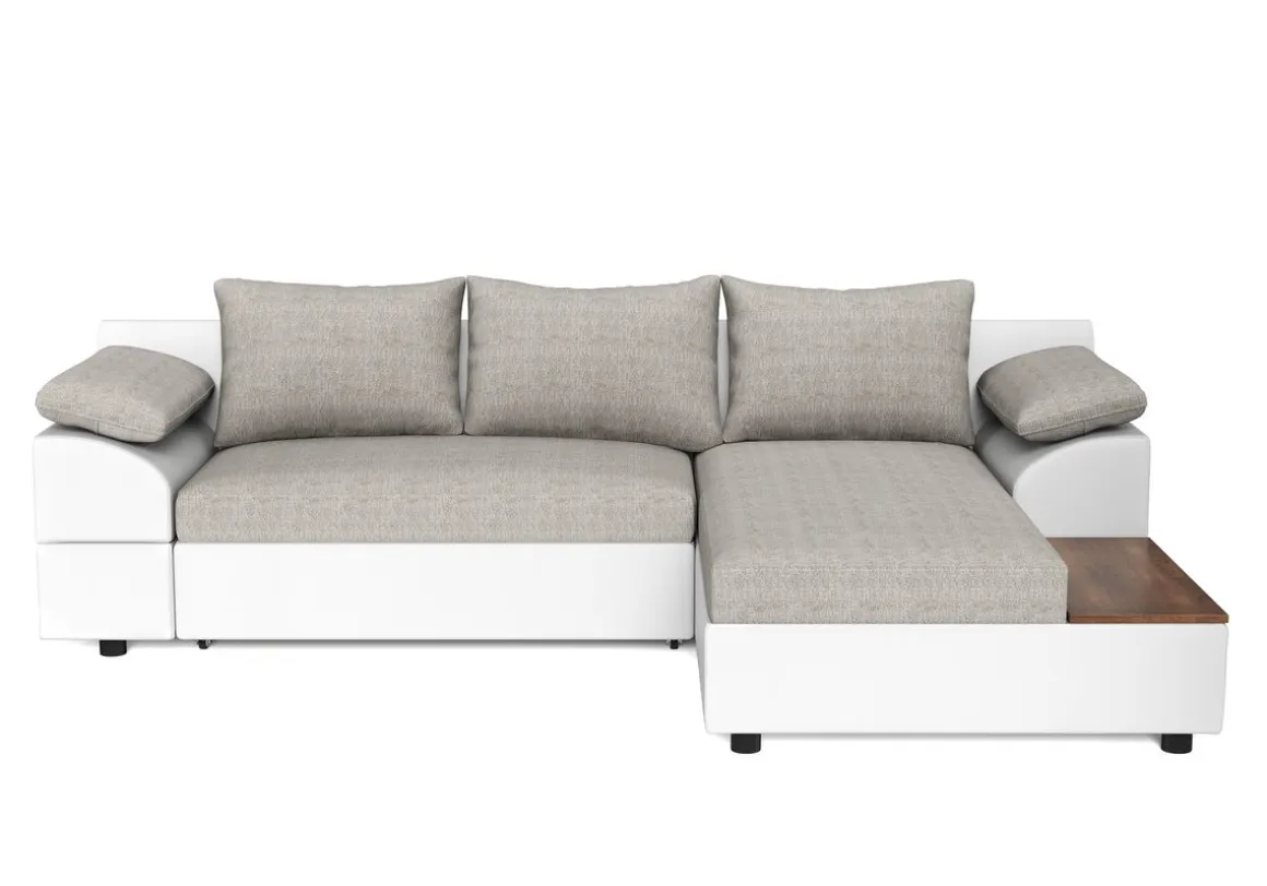 Ecksofa mit Schlaffunktion NALA rechts weiss