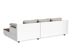 Ecksofa mit Schlaffunktion NALA rechts weiss