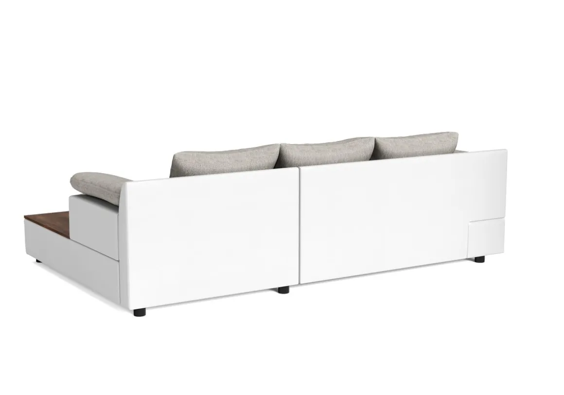 Ecksofa mit Schlaffunktion NALA rechts weiss