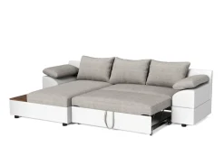 Ecksofa mit Schlaffunktion NALA links weiss