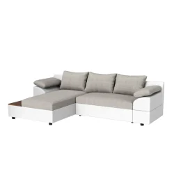 Ecksofa mit Schlaffunktion NALA links weiss