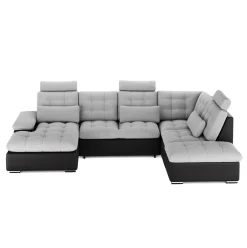 Ecksofa mit Schlaffunktion SORAYA rechts grau/schwarz