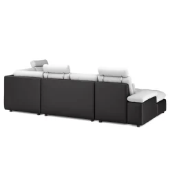 Ecksofa mit Schlaffunktion SORAYA rechts grau/schwarz