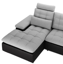 Ecksofa mit Schlaffunktion SORAYA rechts grau/schwarz