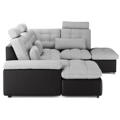 Ecksofa mit Schlaffunktion SORAYA rechts grau/schwarz