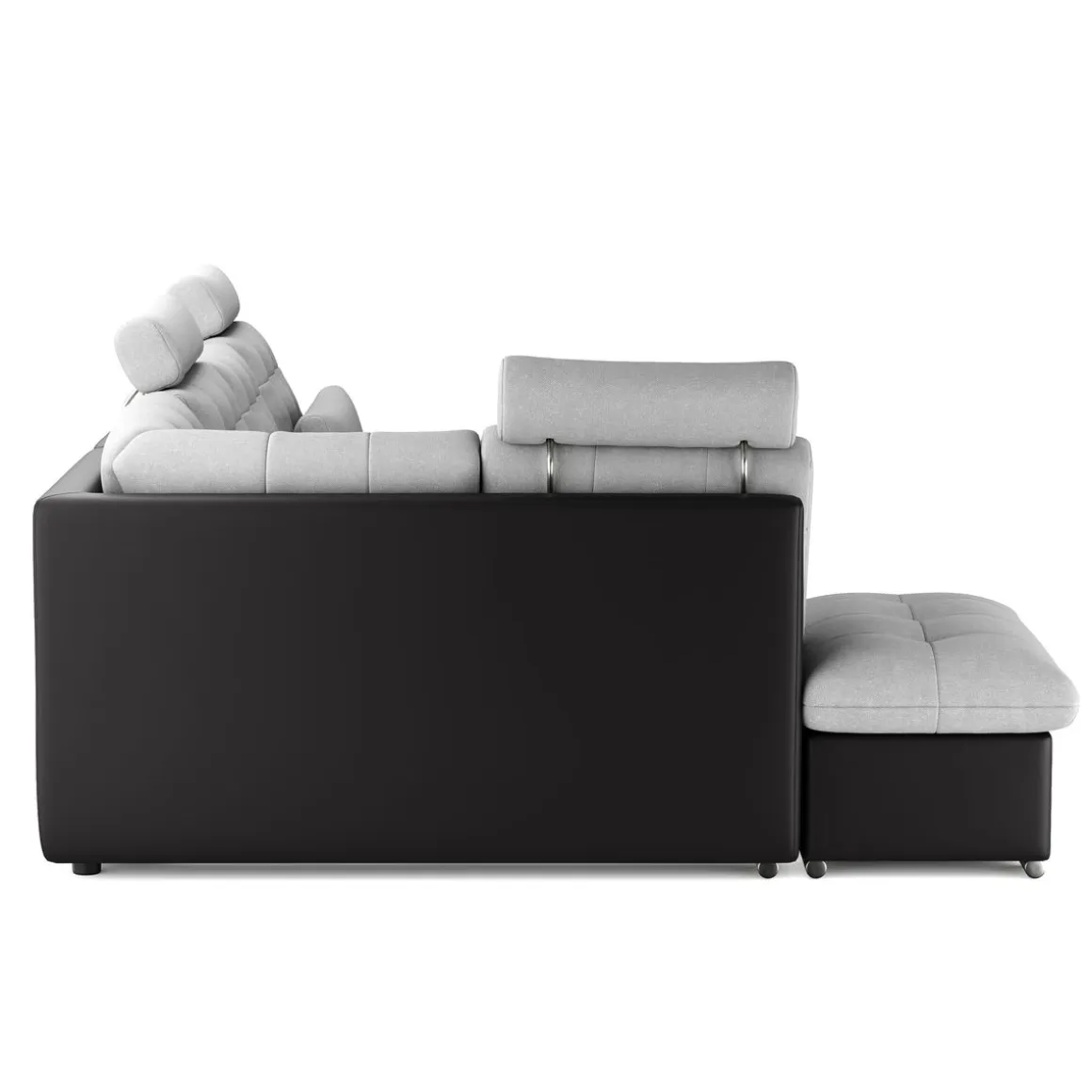 Ecksofa mit Schlaffunktion SORAYA links grau/schwarz