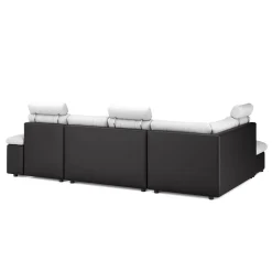 Ecksofa mit Schlaffunktion SORAYA links grau/schwarz