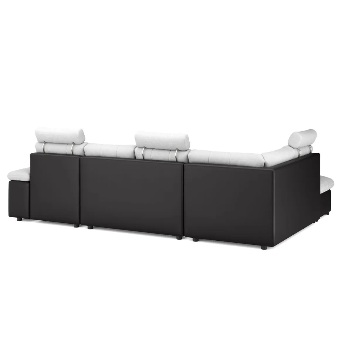 Ecksofa mit Schlaffunktion SORAYA links grau/schwarz