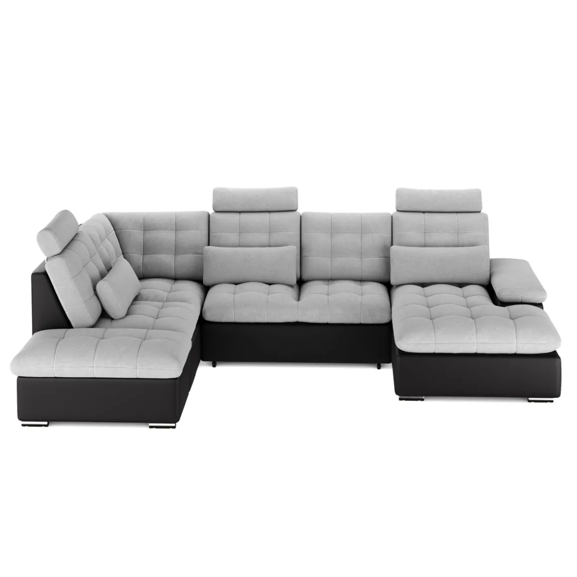 Ecksofa mit Schlaffunktion SORAYA links grau/schwarz