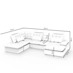 Ecksofa mit Schlaffunktion SORAYA links grau/schwarz