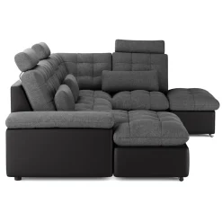 Ecksofa mit Schlaffunktion SORAYA rechts anthrazit/schwarz