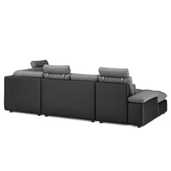 Ecksofa mit Schlaffunktion SORAYA rechts anthrazit/schwarz