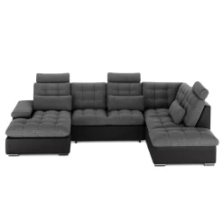 Ecksofa mit Schlaffunktion SORAYA rechts anthrazit/schwarz